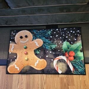 Festive Gingerbread Man Holiday Doormat